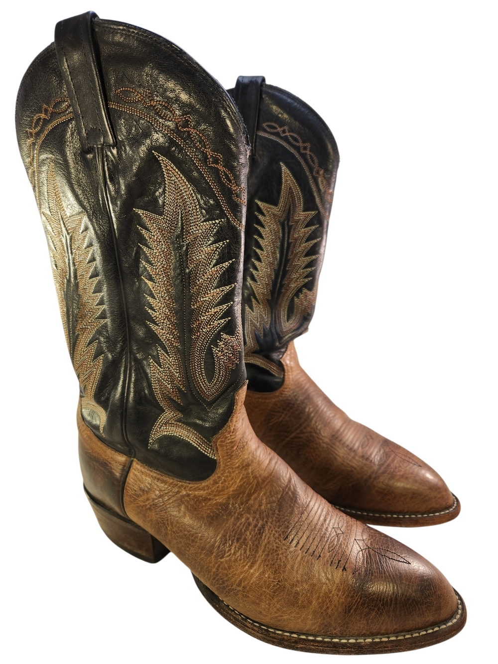Tony Lama 6171 MADE IN USA BROWN COWBOY WESTERN TRAIL RIDER BOSS BOOTS 9 D